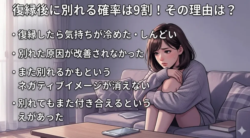 復縁後に別れる確率は9割！その理由は？
