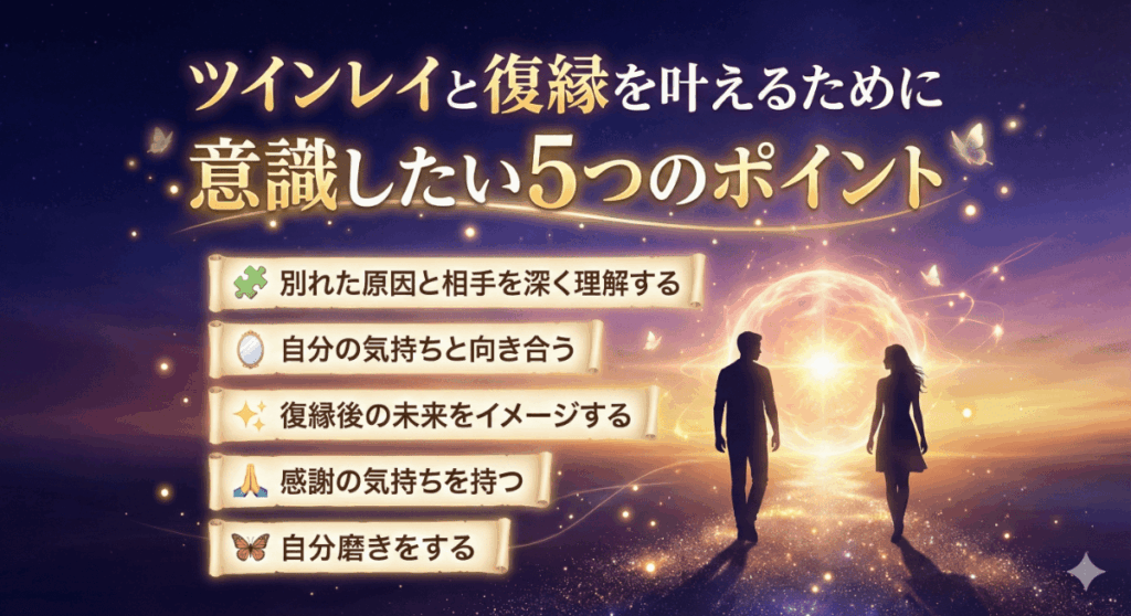 ツインレイと復縁を叶えるために意識したい5つのポイント