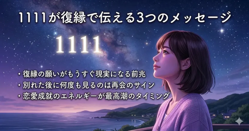エンジェルナンバー1111が復縁で伝える3つのメッセージ