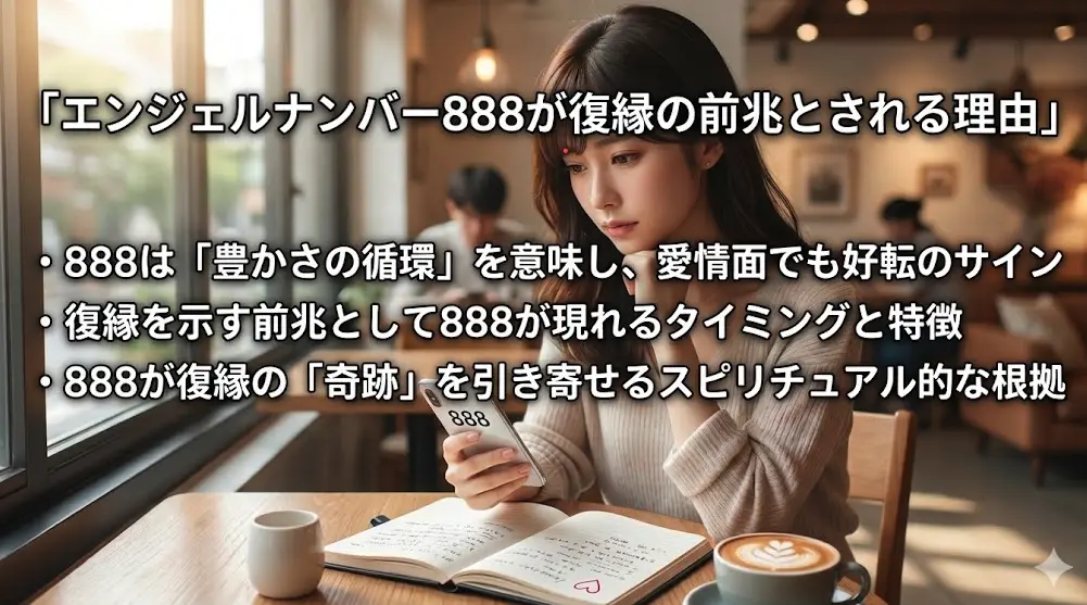 エンジェルナンバー888が復縁の前兆とされる理由