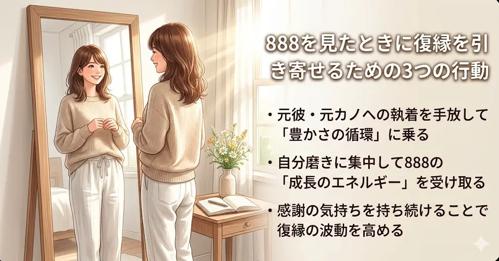 888を見たときに復縁を引き寄せるための3つの行動