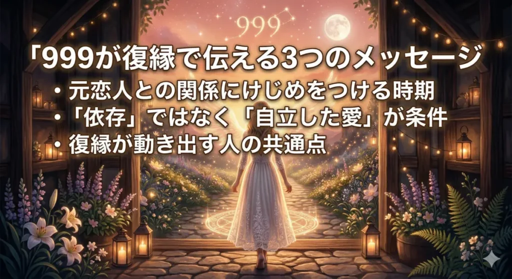 999エンジェルナンバーが復縁で伝える3つのメッセージ