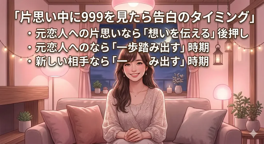 片思い中に999を見たら「気持ちを整理し、想いを伝える準備ができた」サイン