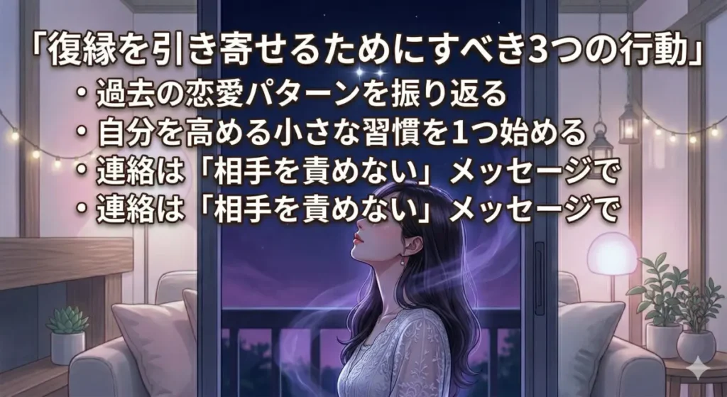 999を見た後に復縁を引き寄せるためにすべき3つの行動