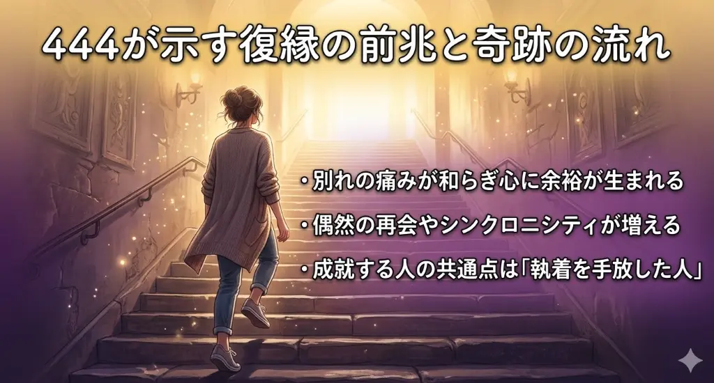 444が示す復縁の前兆と奇跡が起きるまでの流れ