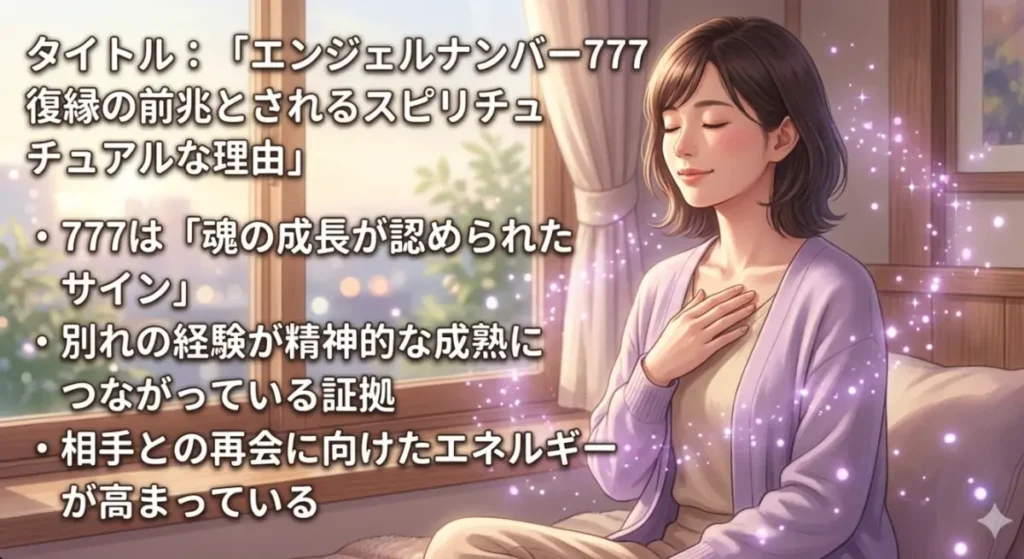 エンジェルナンバー777が復縁の前兆とされるスピリチュアルな理由