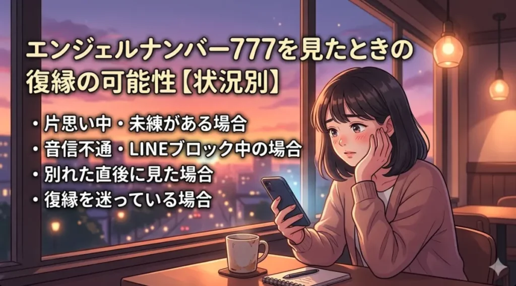 エンジェルナンバー777を見たときの復縁の可能性【状況別】
