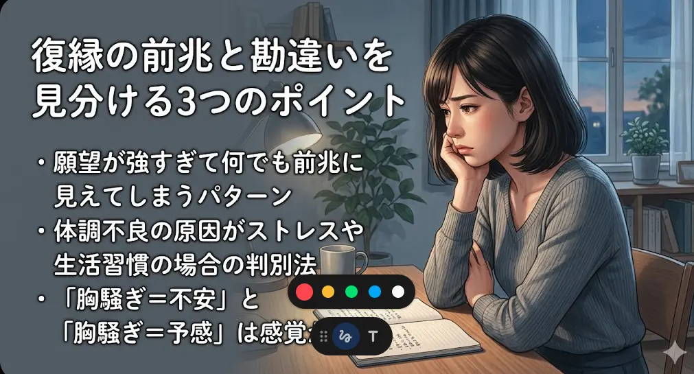 それ本当に前兆？復縁の前兆と勘違いを見分ける3つのポイント