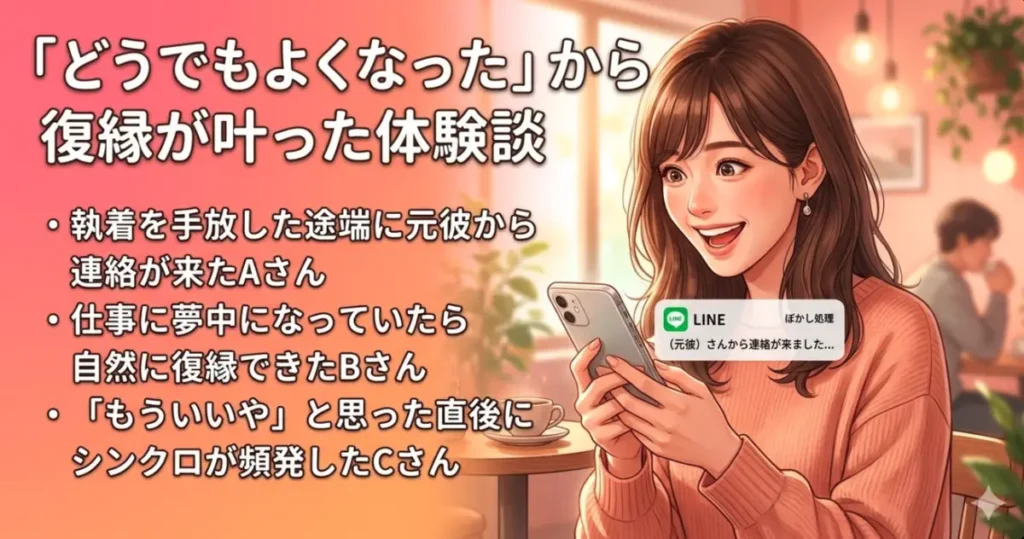 「どうでもよくなった」から復縁が叶った体験談