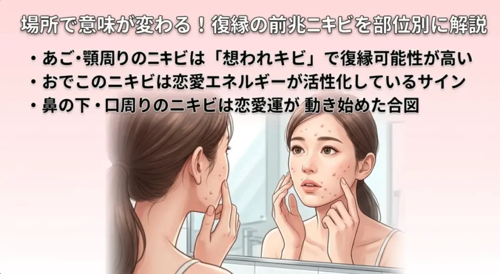 場所で意味が変わる…復縁の前兆ニキビを部位別に解説