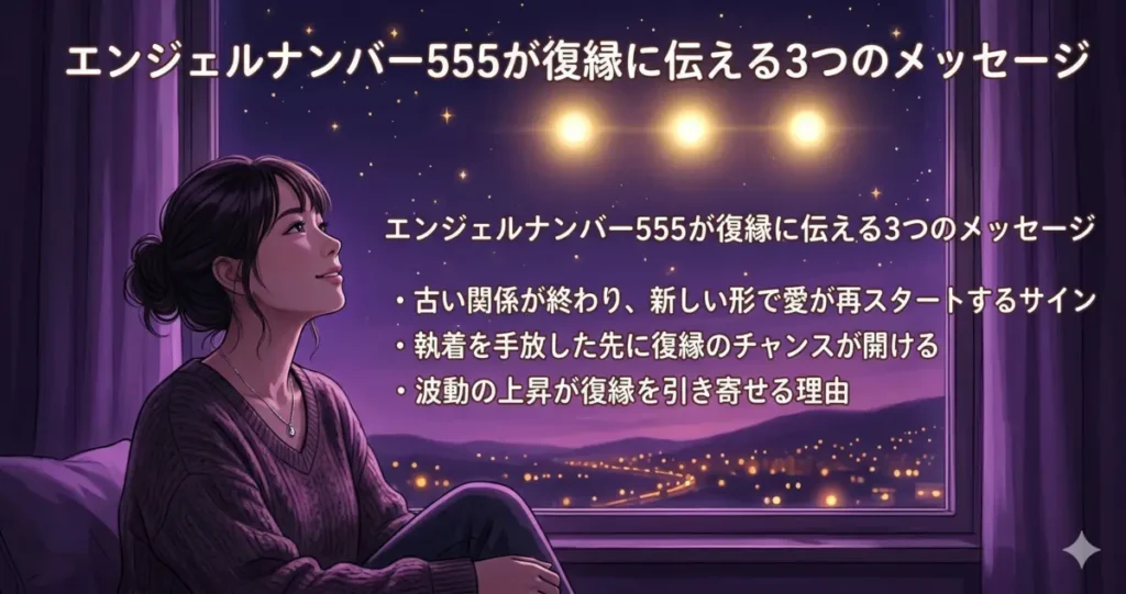 エンジェルナンバー555が復縁に伝える3つのメッセージ