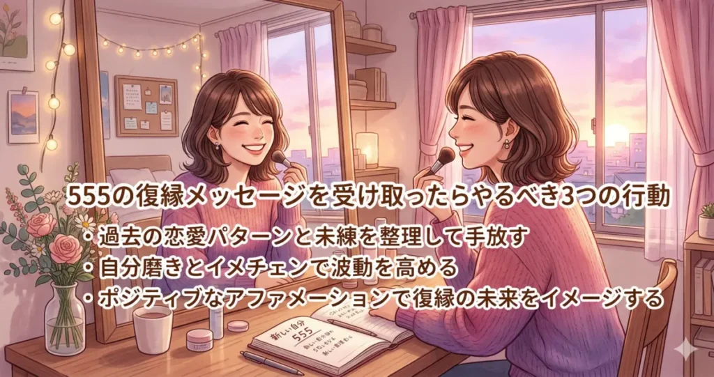 555の復縁メッセージを受け取ったらやるべき3つの行動