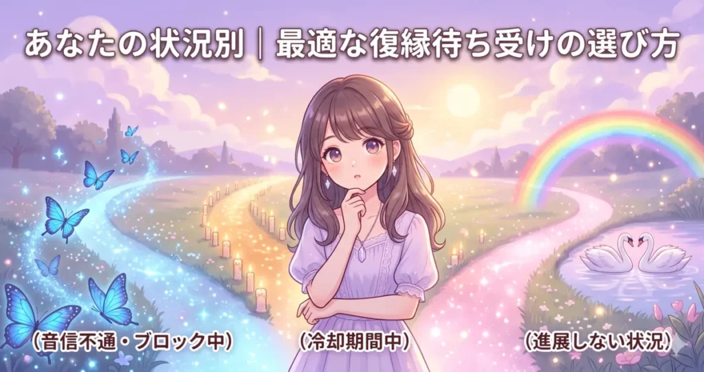 あなたの状況別｜最適な復縁待ち受けの選び方