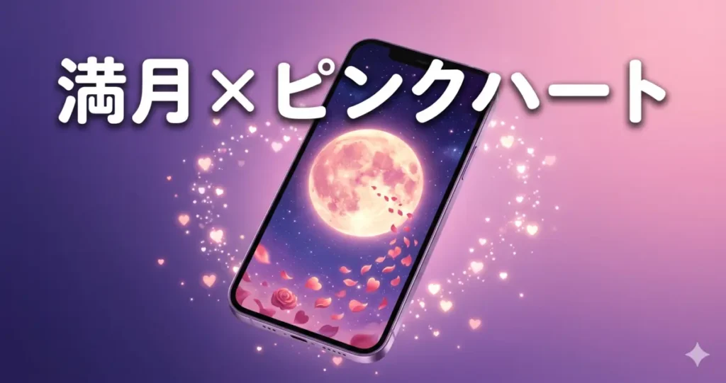 満月×ピンクハートの待ち受け｜連絡が来ると口コミ多数