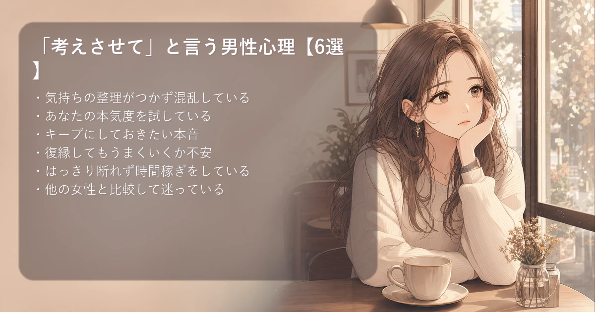 復縁を考えさせてと言う男性心理6選