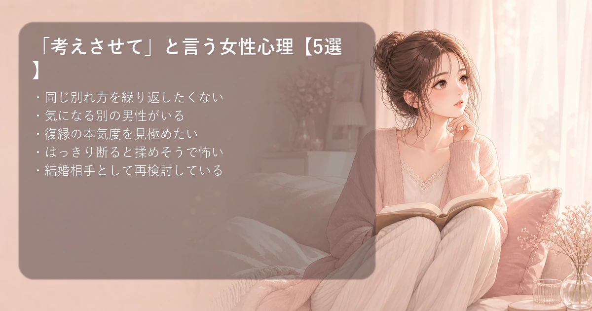 復縁を考えさせてと言う女性心理5選