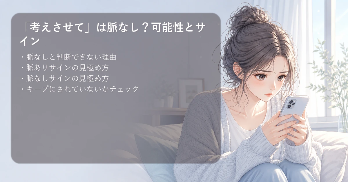 考えさせては脈なし？復縁の可能性とサイン