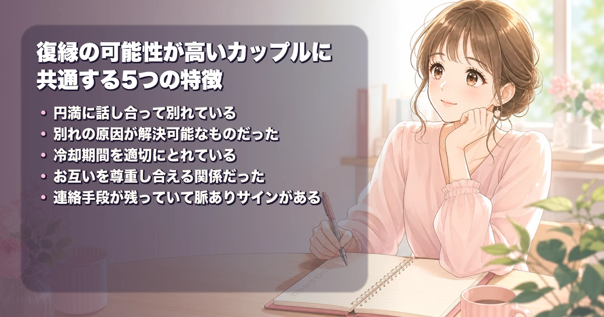 復縁の可能性が高いカップルに共通する5つの特徴