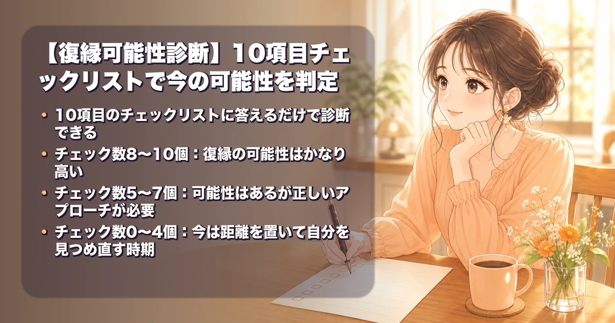 【復縁可能性診断】10項目チェックリストで今の可能性を判定