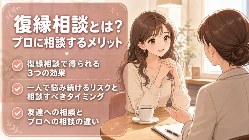 復縁相談とは？プロに相談するメリットと相談でわかること