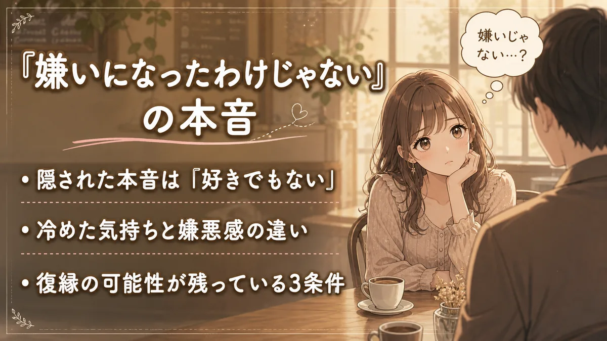 嫌いになったわけじゃないと言われた場合の復縁可能性