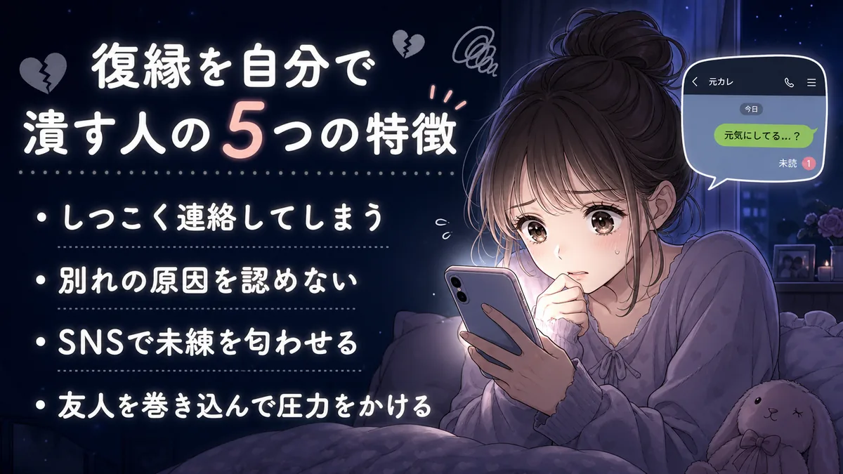 復縁の可能性を自分で潰してしまう人の特徴