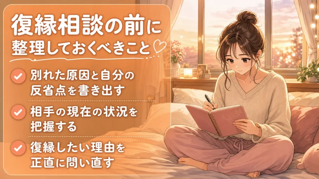 復縁相談の前に整理しておくべきこと