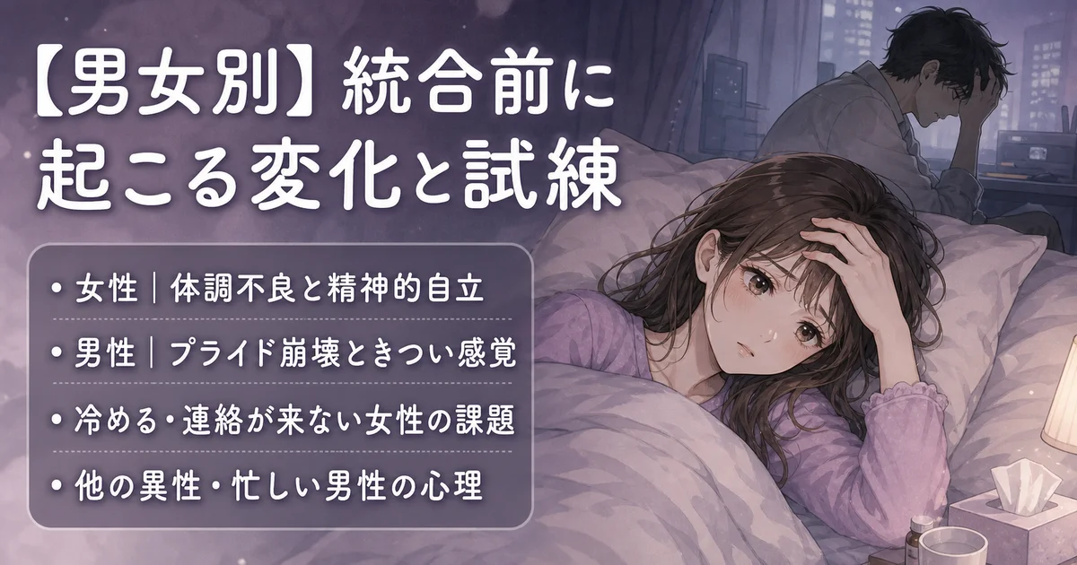 統合前に男女に起こる変化と試練