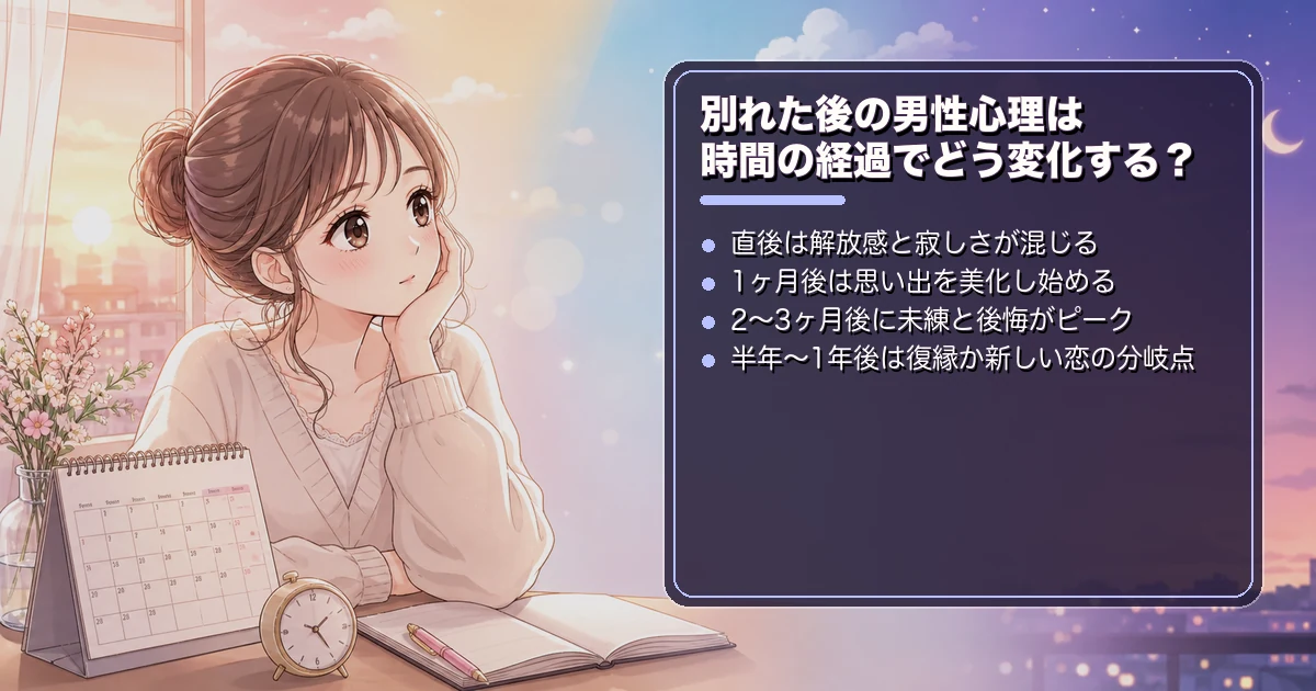 別れた後の男性心理は時間の経過でどう変化する?