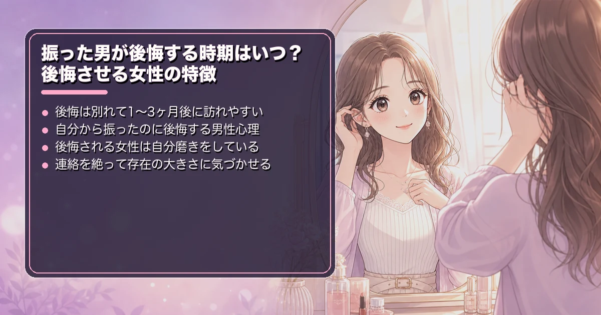 振った男が後悔する時期はいつ?後悔させる女性の特徴