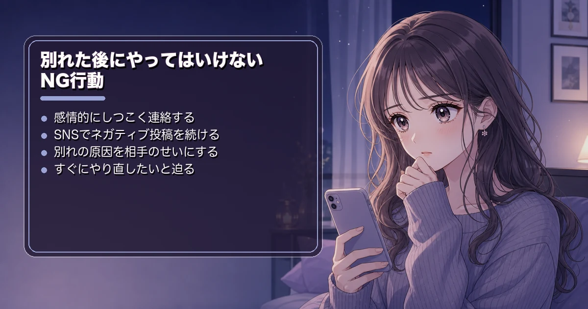 別れた後にやってはいけないNG行動