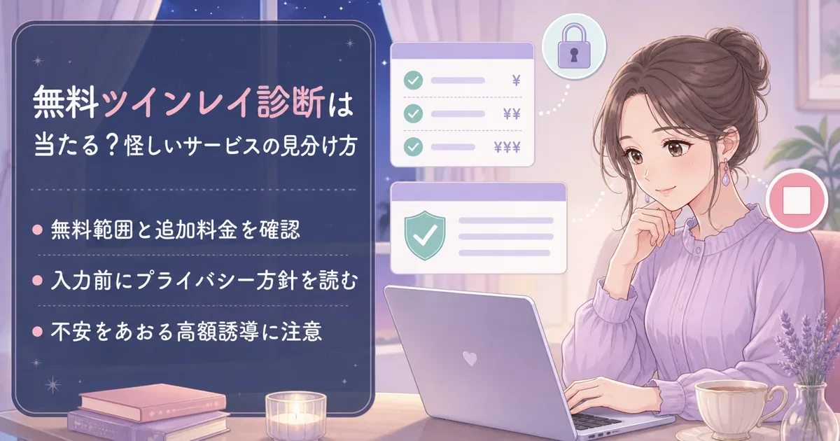無料ツインレイ診断は当たる?怪しいサービスの見分け方