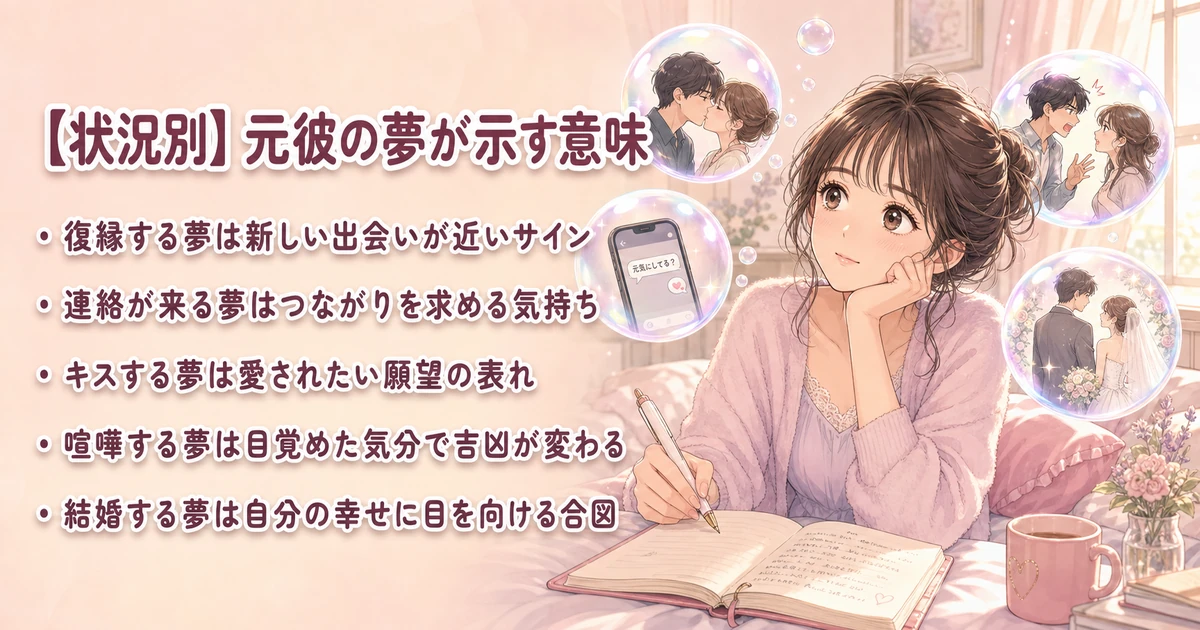 【状況別】元彼の夢が示す意味をパターン別に解説