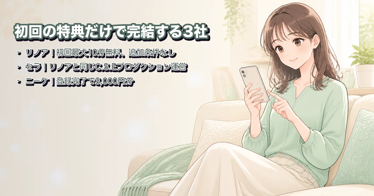 初回の特典だけで完結する電話占い3社｜条件を踏まずにすぐ試せる