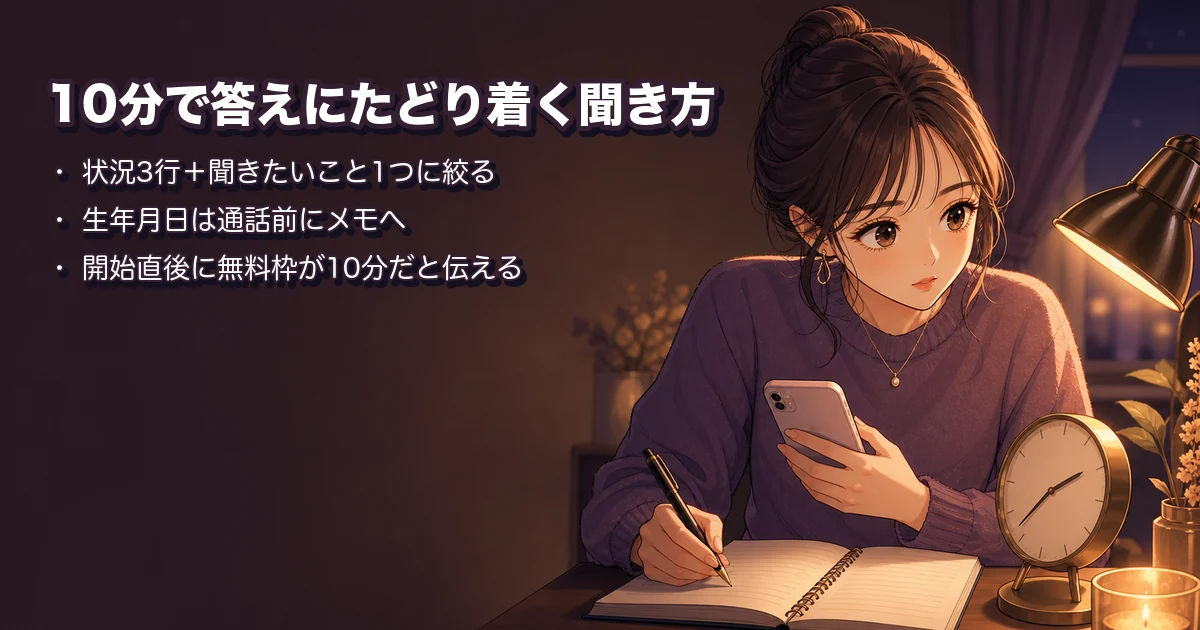 初回無料を使い切る相談のコツ｜10分で答えまでたどり着く聞き方