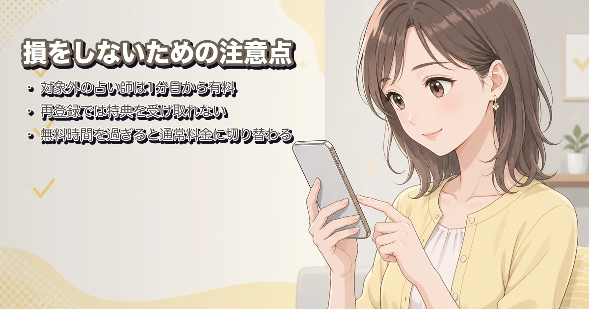 初回無料で損をしないための注意点｜特典が使えなくなるケース