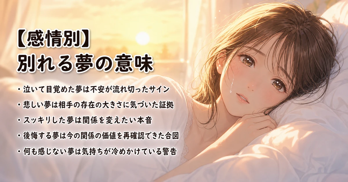 【感情別】起きたときの気持ちでわかる別れる夢の意味