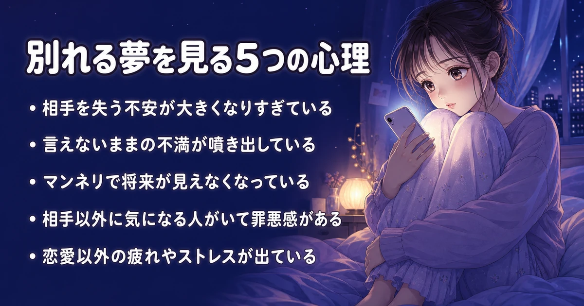 別れる夢を見るのはなぜ？現実で起きている5つの心理
